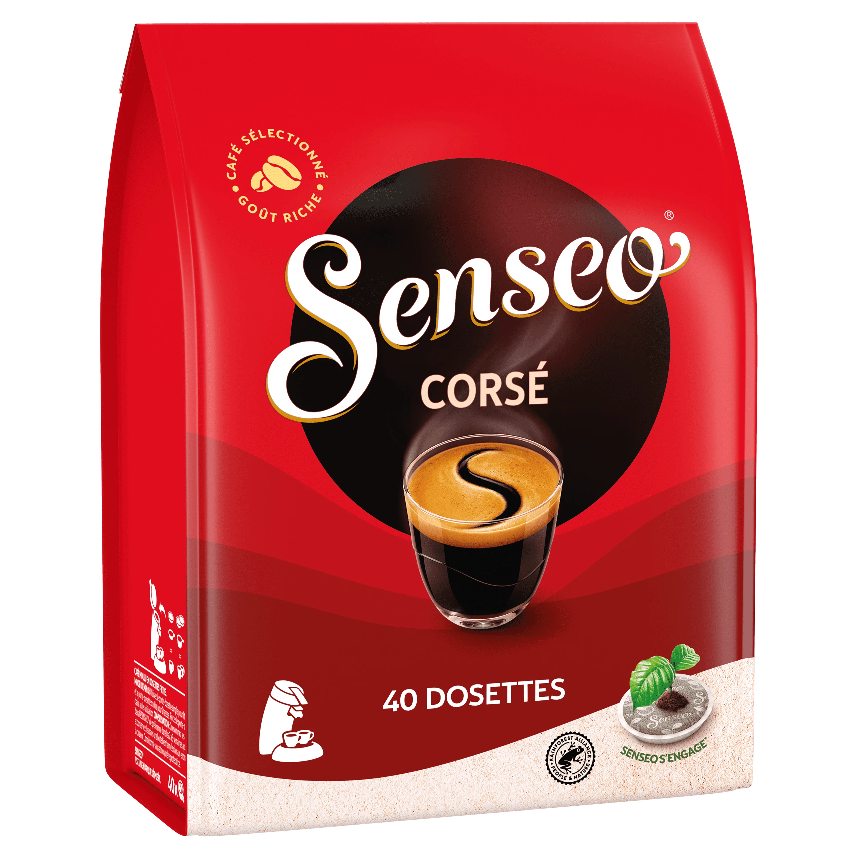 Café corsé familial Casino compatible Senseo x36 dosettes - 250g