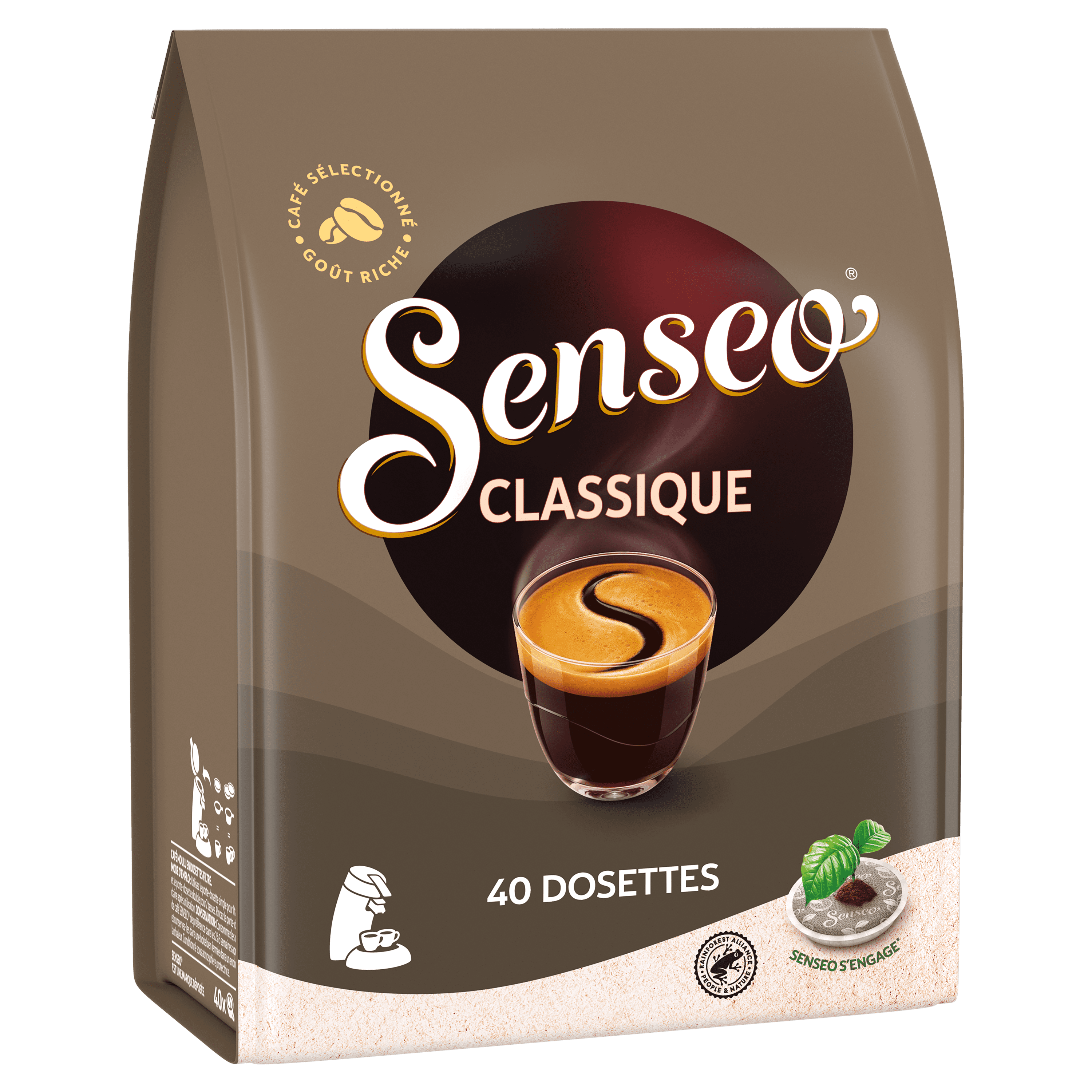 Lot de 360 dosettes PAD Café Premium Regular Doux pour Senseo