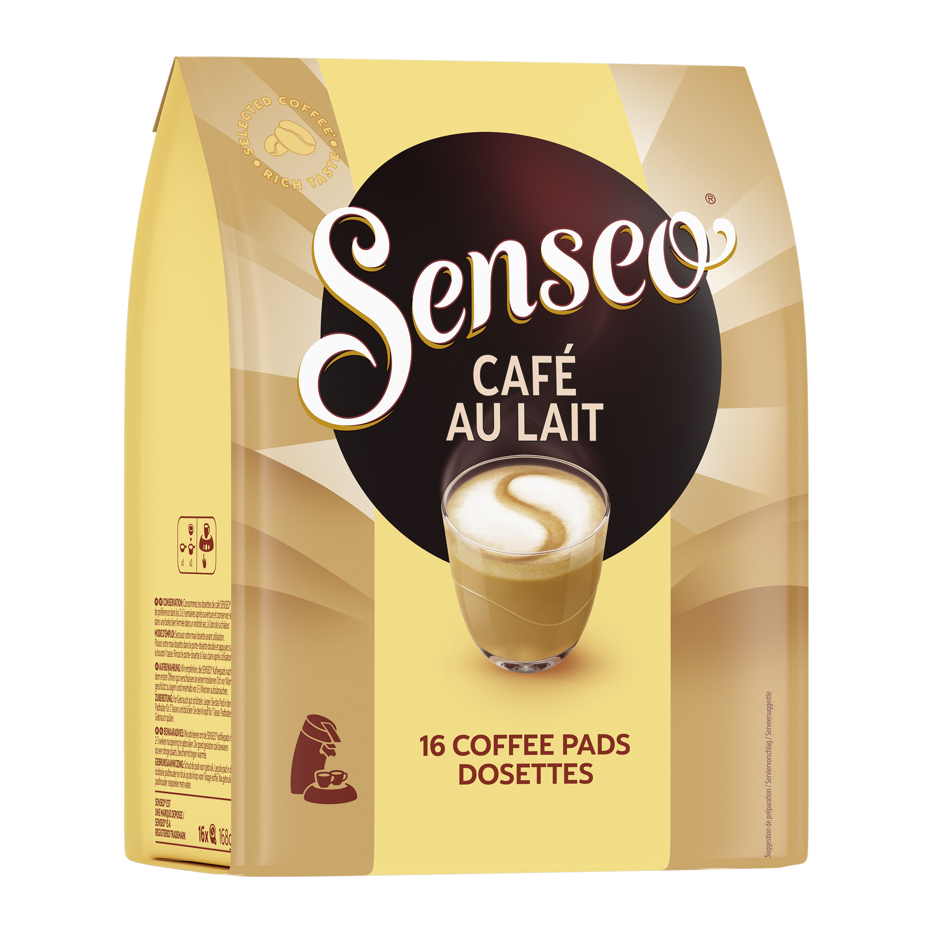 Dosettes de Café compatibles Senseo goût Cappuccino 2 x 30 pces emballées  individuellement